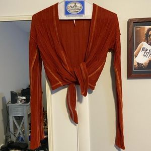 Free People Cropped Wrap Top